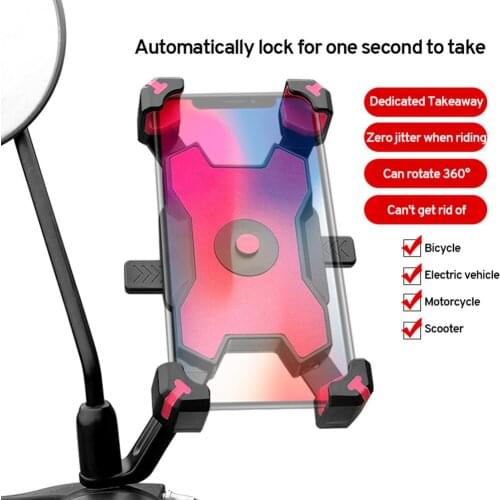 Bike Phone Holder Bicycle Motorcycle Anti-Shake Stable Phone Mount Mountain Bike Handlebar Support Devices 4-6.8 Inch Smartphone