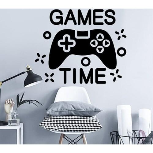 Gamer wall sticker games time decal video game gift game room decor boy room decal controller video game kid A11-016