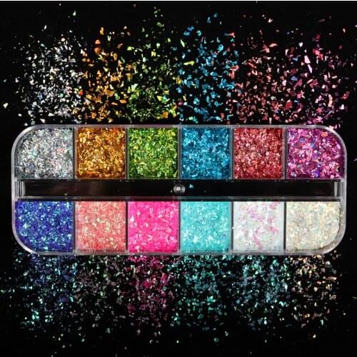 Holographic Chunky Glitter Nail Art Sequins Irregular Iridescent Glitter Flakes Nails Accessories French Manicure Decorations