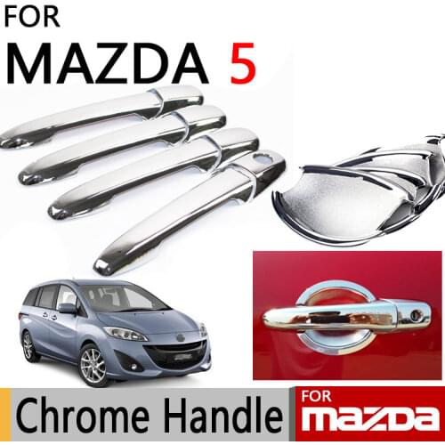 For Mazda 5 2006-2013 Accessories Chrome Door Handle Luxury No Rust 2007 2008 2009 2010 2011 2012 Car Sticker Car Styling