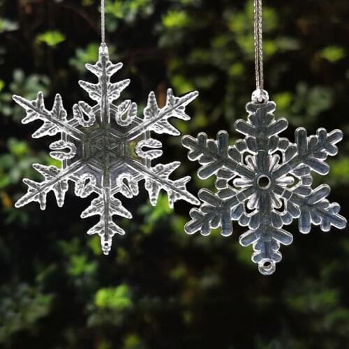 Merry Christmas Decorations Acrylic Snowflake Hanging Pendant Ornaments Home Party Decoration DIY Craft Gifts Scrapbooking Decor