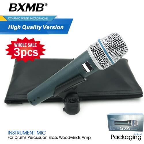 3pcs High Quality Professional BETA57A Dynamic Wired Microphone BETA 57A Instrument Mic For Performance Live Vocals Percussion