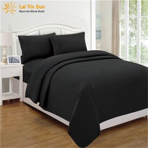 LAI YIN SUN Bedding Fitted sheet Flat sheet Pillowcase 3/4pcs Solid Twin Full Queen King California King Sheet Set USA CA Size