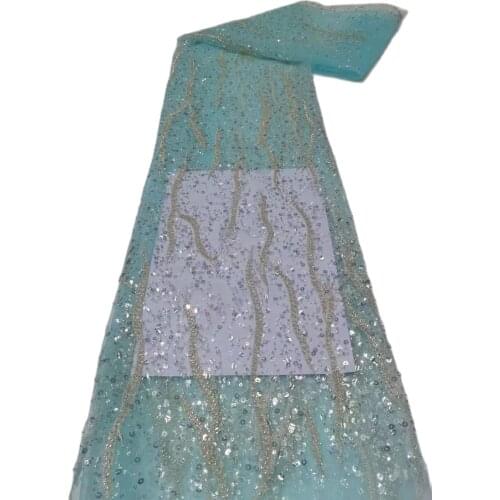 Good Looking Handmade Beads Tulle Lace Top Quality Shinny Fabric JRB-15.2182505 Nigerian Material for Fashion Show Dress