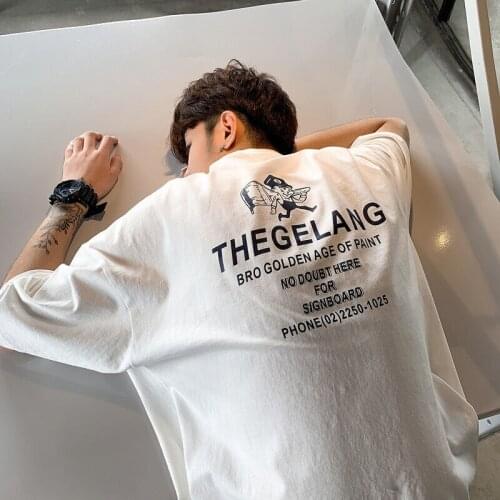 Summer New Design Men hip hop loose Cool t-shirt summer T-shirt Casual White tshirt streetwear Fashion Print T Shirts