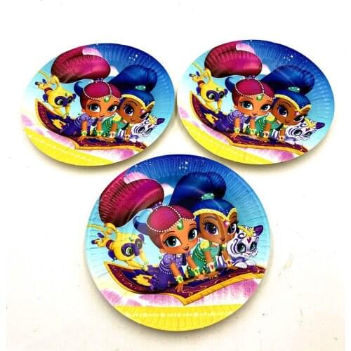 Shimmer and Shine Girls Theme plates blowouts Tableware Favor birthday party favors gifts kids party supplies party decoration
