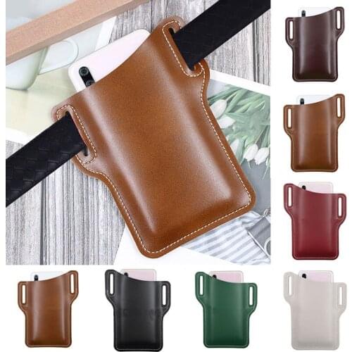 Fashion Unisex PU Leather Waist Belt Bag small Cellphone Protection Case Bag Fanny Pack Women Men Cell Phone Bag