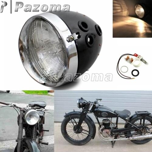 Motorcycle 7inch Headlight Custom Reatro Headlamp Lights For For Zundapp DB DS DBK KS KS750 Wehrmacht BW40 Dnepr Ural Sidecar