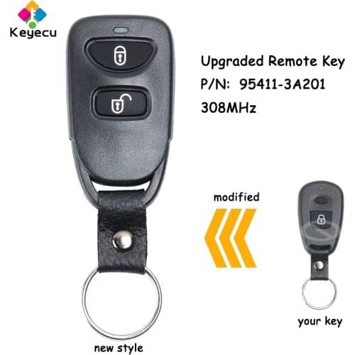 KEYECU Upgraded Remote Control Car Key With 2 Buttons & 308MHz - FOB for Hyundai Elantra Sante Fe 2011-2013 FCC ID: 95411-3A201