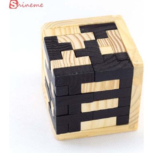 Educational Learning Wood Puzzles Cube For Kids Baby Asymmetrical Cube toy cool Brain Teaser 3D Russia Wooden Baby Toy Children