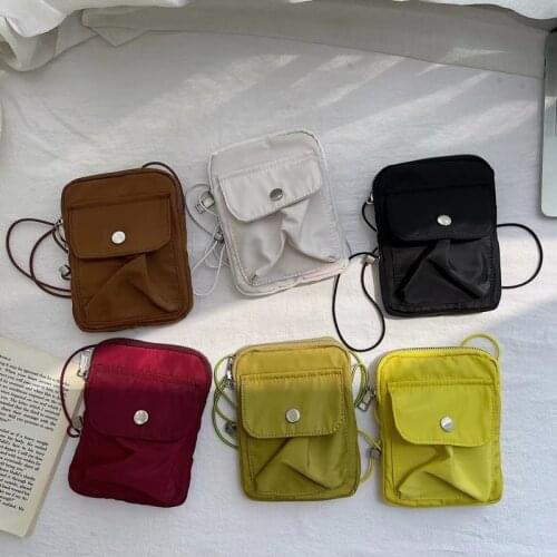 Casual Youth Mini Zipper Bag Thin Strap Women Crossbody Phone Bag Ladies Shoulder Bag Female Nylon Purse Whole Sale