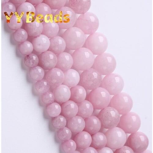 Purple Kunzite Beads Natural Spodumene Angelite Stone Round Beads DIY Bracelet Accessories For Jewelry Making 6 8 10mm 15"Strand