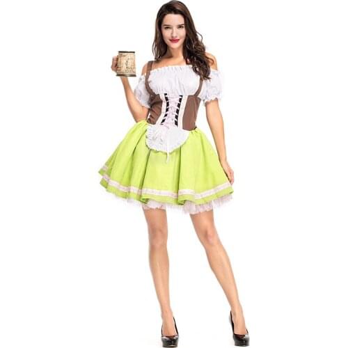Sexy Bavarian Oktoberfest Costume Adult Women Germany Tradition Waitress Serving Maid Costume Ladies Beer Girl Fancy Dress Up