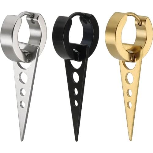 High Quality Stainless Steel Stud Earring Hollow Triangle Pendant for Women Rose Gold Color Ear Jewelry Gifts Dropshipping