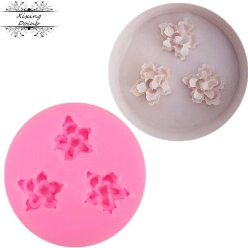 DIY Mini Flower shape silicone mold Silicone forms Fondant Cupcake Chocolate cake Decoration Baking Tool