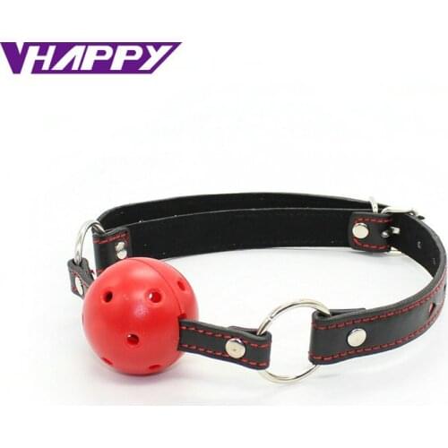 SM 10 pcs/lot Open Mouth Gag Toy Harness Restraint Bondage With Red Plastic Ball For Couples Adult Fetish Sex Game VP-Mg004025B