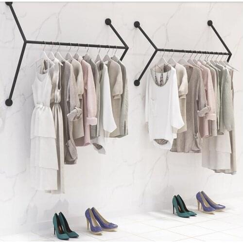 Clothing store display rack wall clothing rack womens clothing store wall hanging wall hanging clothes display rack hanging