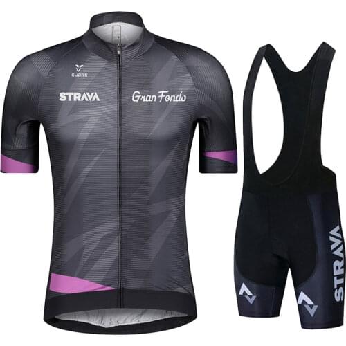 STRAVA Cycling Bib Set MTB Bicycle Set Bicycle Team 2021 Racing Suit Bike Jersey Quick-Dry Mountain Bike Cycling Clothes for Men