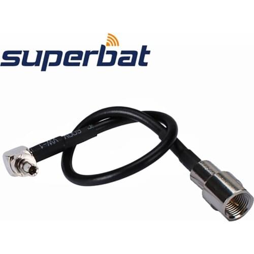 Superbat FME Male Plug straight to CRC9 Male Right Angle Pigtail Cable RG174 20cm for Huawei Modem PCMCIA