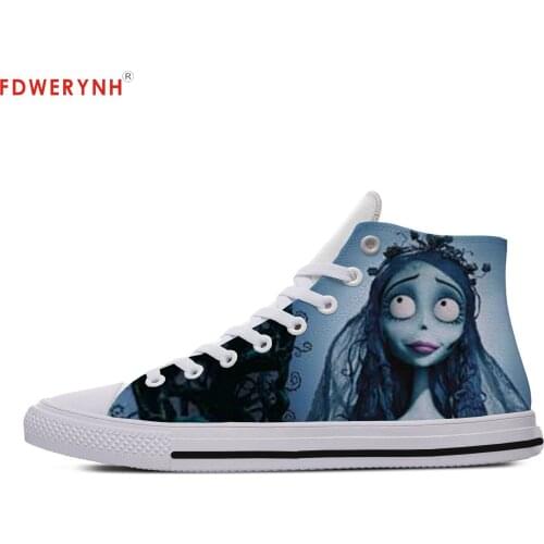 Mens Casual Shoes Cartoon Cute Funny Tim Burtons Corpse Bride Breathable Male Zapatos Hombre Sapatos Custom Shoes
