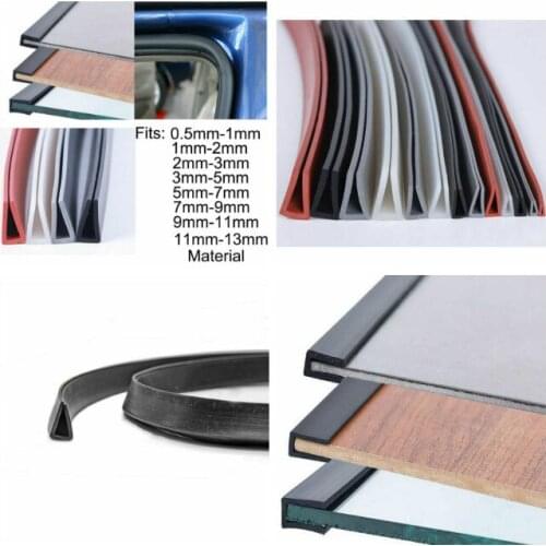 0.5~13mm Universal Door Edge Rubber Scratch Protector 1M Moulding Strip Protection Strips Sealing Anti-rub DIY Car-styling