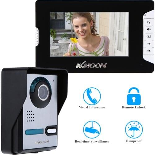 KKmoon 7’’Color TFT LCD Video Door Phone Intercom Doorbell Unlock Monitor Rainproof Night Vision IR CCTV Camera Home Security