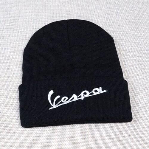 Vintage vespa design Knitted hat Funny Scooter Vespa letter embroideryt Fashion Knitted Winter cap Hip-hop Skullies Hat