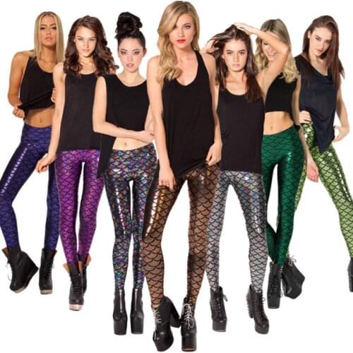 New Summer Top Sale Black Milk Simulation Mermaid Digital Print Women Mermaid Fish Scale Leggings Free Shipping Plus Size S-4XX