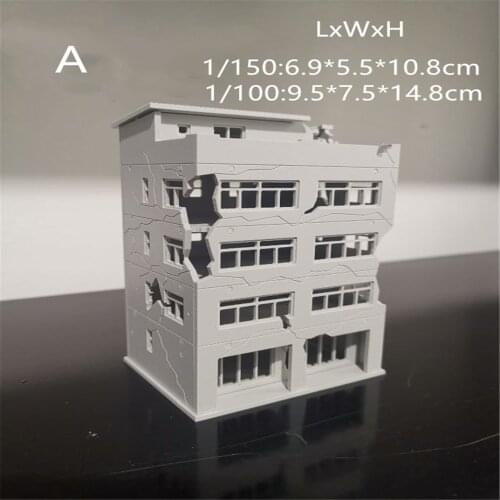 1/100 1/150 N Scale Architecture Diorama New Battle Damage Anime Train Scene Building Model