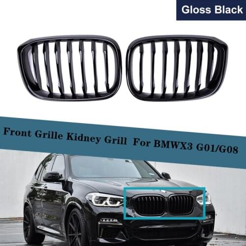 1 Pair Front Grille Kidney Grill 1 Slat For BMWX3 G01/G08 Car Styling Gloss Black/Matte Black Racing Grills