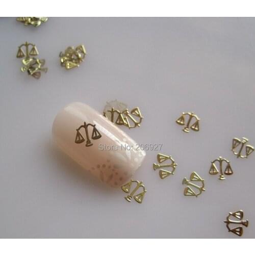 MS256-2 100pcs Gold Cute Libra Constellation Metal Sticker Nail Art Metal Sticker Nail Art Decoration Non-adhesive Sticker