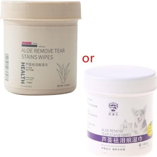 100Pcs Pet Eye Wet Wipes Cat Dog Tear Stain Remover Cleaning Wipes Grooming Paper Towels