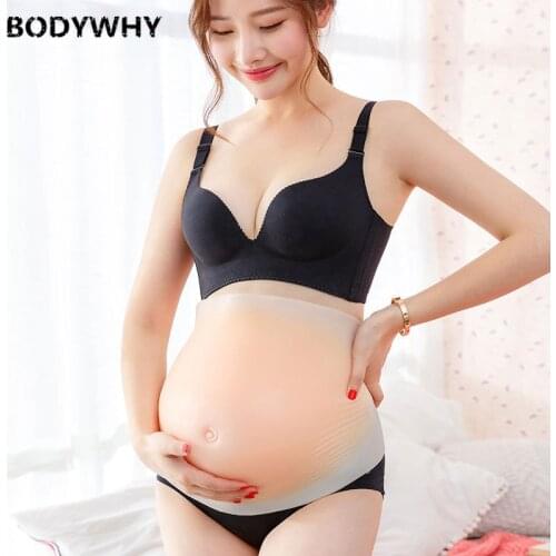 2-10 Months 100% Medical Silicone Belly Fake Pregnant False Tummy Artificial Stomach for Actor Dragqueen Lingerie Bodysuit