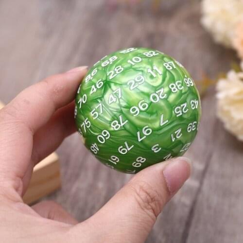99 Sides Polyhedral Dice Green Irregular Acrylic Dices for Table Board Game 094C