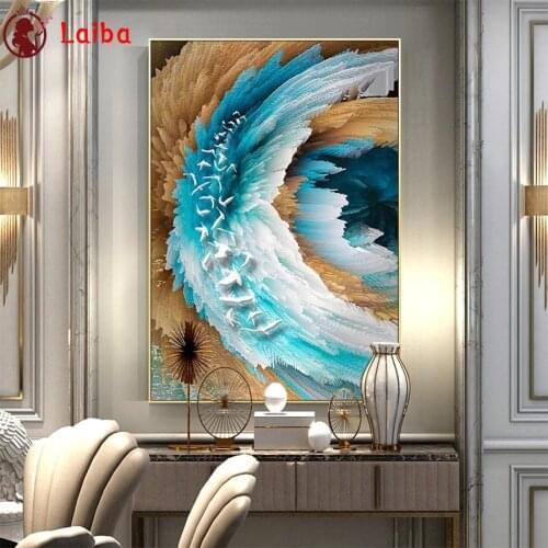 Diamond Creative Abstract Art Colorful Coral, Asuka Diamond Painting Full Square round drill Mosaic Cross Stitch Wall Art