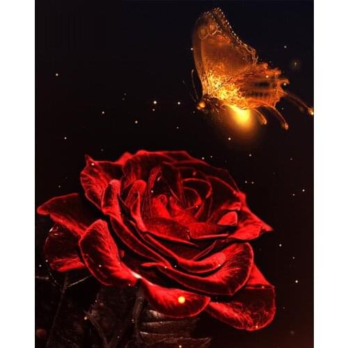 Full Square Diamond Mosaic Flower and Butterfly 5D DIY Round Diamond Painting Embroidery Rhinestones Decor Home Art Crafts