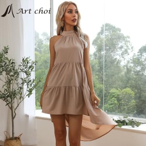 Однотонные летние платья Art choi China At AliExpress