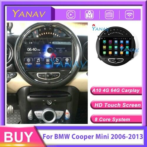 2 Din Car Radio android Auto Stereo Receiver Multimedia Player For BMW Cooper Mini 2006-2013 Touch Screen GPS Navi video player