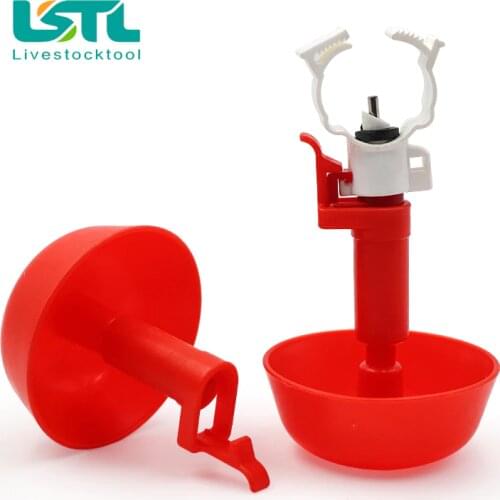 10 Pcs Automatic Drinking Cups Chicken Water Nipple Drinker Poultry Bird Quail Chicken Red Waterer Hanging Cups