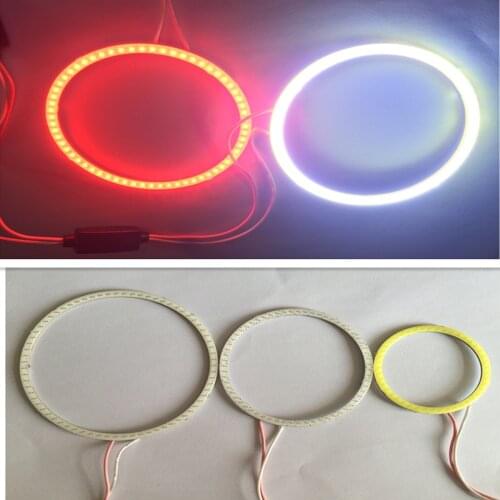 Cob angel eye car halo 48mm 60mm 70mm 80mm 90mm 100mm 120mm headlamp car angel eye motorcycle 9-30v red, green, blue and white