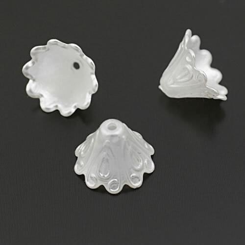 B143)50g,about 150 pieces height 10mm,Cap 15mm Beige Plastic Imitation Pearls Beads Caps Tassel Caps Jewelry Accessories