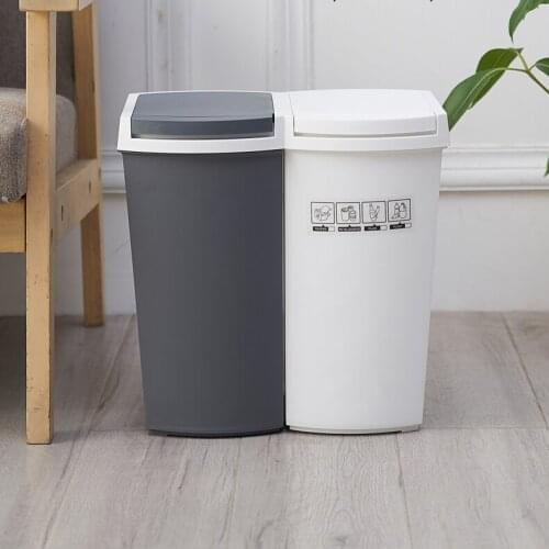 Large Nordic Trash Can Garbage Classification Kitchen Simple Creative Waste Bins Waterproof Cubo Basura Home Products DG50WB