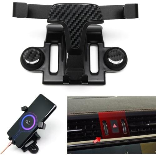 Carbon Fiber Look Gravity Mobile Phone Holder Air Vent Outlet Dashboard Mount Stand For Jaguar F-Pace X761 2021 facelift