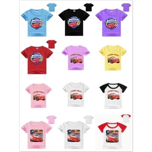 Children Summer Short Sleeve T-Shirt Kids Pixar Cars Lightning McQueen Print T Shirts For Baby Costume Boys Girl Top Tee Clothes