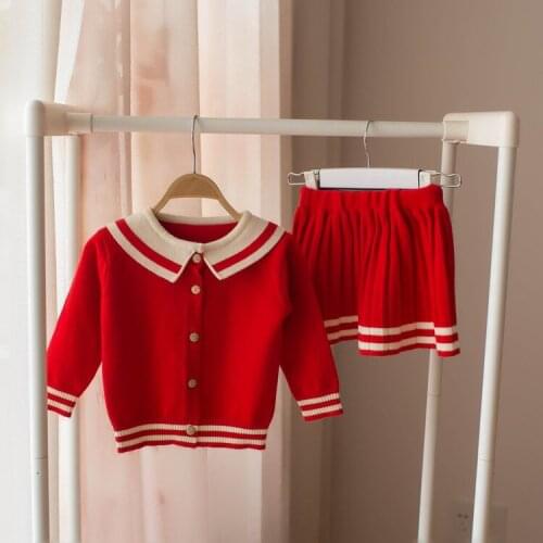 Baby clothes Toddler Girl Clothing Set Children knitwear Sweater Suit For Girls Kids Knitted Outfits knit wear 4 5 years costume