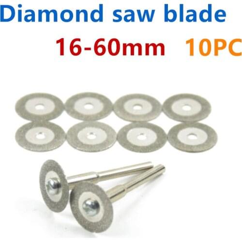 10PC 16-60MM Diamond Saw Blade Emery Slice Electric Grinder Accessories Glass Jade Cutting Blade Circle Blade
