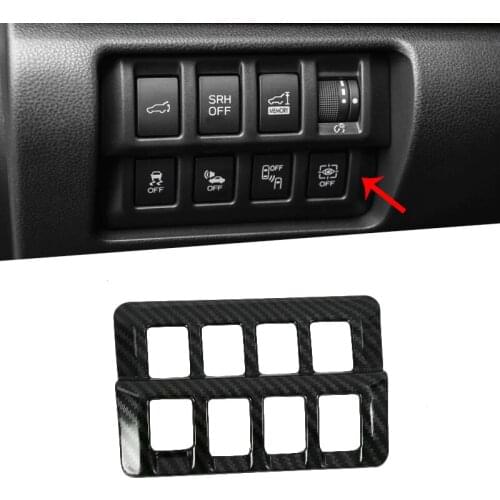 For Subaru Forester 2019 ABS Matte / Carbon Fiber Look Interior Head Light Adjustment Outlet Sticker Auto Cover 1pcs