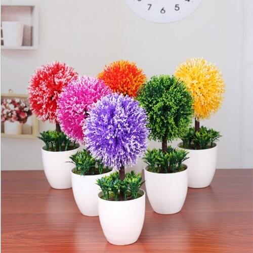 NEW Artificial Plants Bonsai Small Tree Pot Plants Fake Flowers Potted Ornaments For Home Decoration Hotel Garden Decor