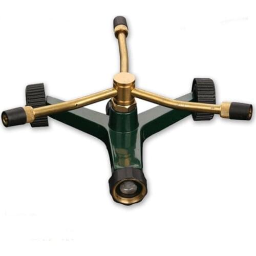 Brass Revolving Sprinkler Nozzle Automatic 3-Arm 360 Degree Rotating Sprinkler Nozzle Garden Lawn Irrigation Water Spraying