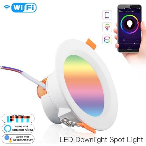 Zigbee LED Smart Downlight 110-250V 7W RGB + C + W LED Work With Philips Hue SmartThings Alexa Google Home Hub Required